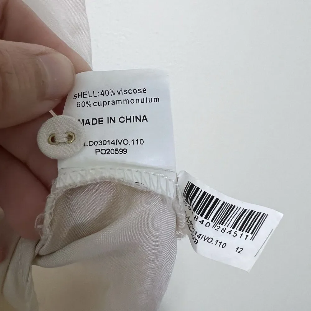 Dissh Oversized Satin Like Button Up Shirt Cream AU 12 US 8 Cupro Blend Neutral - Picture 10 of 12